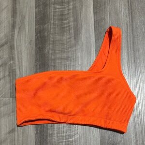 Old Navy One-Shoulder Bikini Top in Vibrant Orange